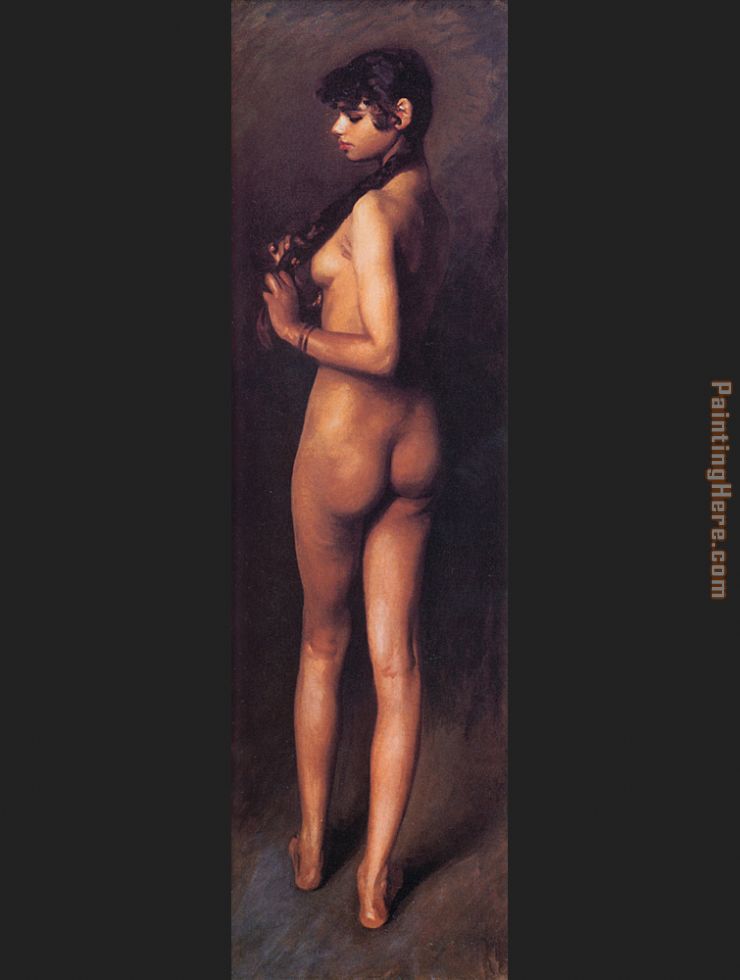 Nude Egyptian Girl painting - John Singer Sargent Nude Egyptian Girl art painting